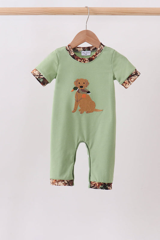 Green Hunting Print Romper