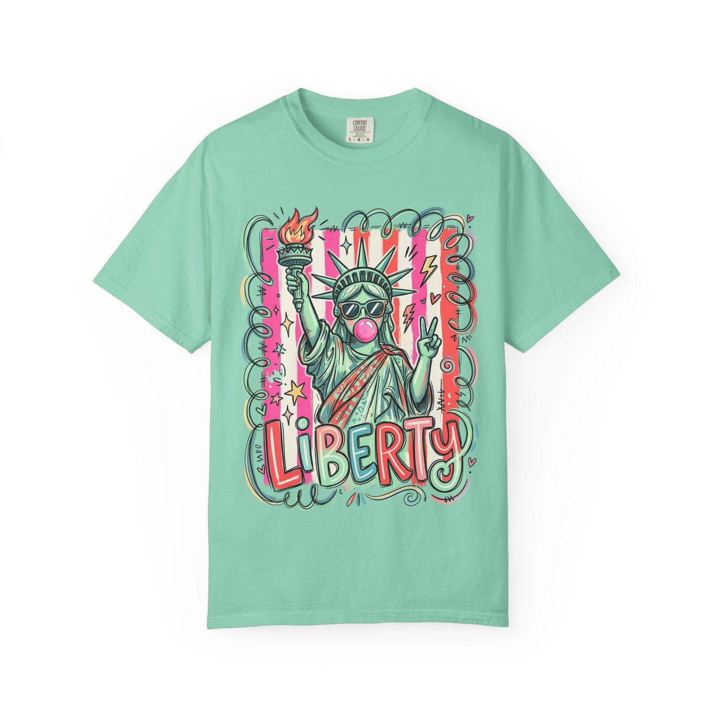Liberty Statue Graphic T-Shirt — Retro Pop Art Statue of Liberty Design