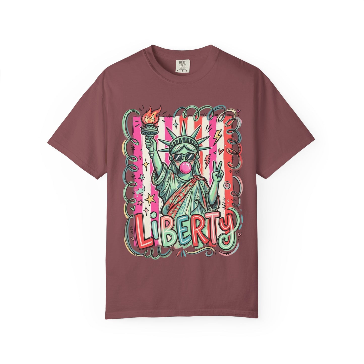 Liberty Statue Graphic T-Shirt — Retro Pop Art Statue of Liberty Design