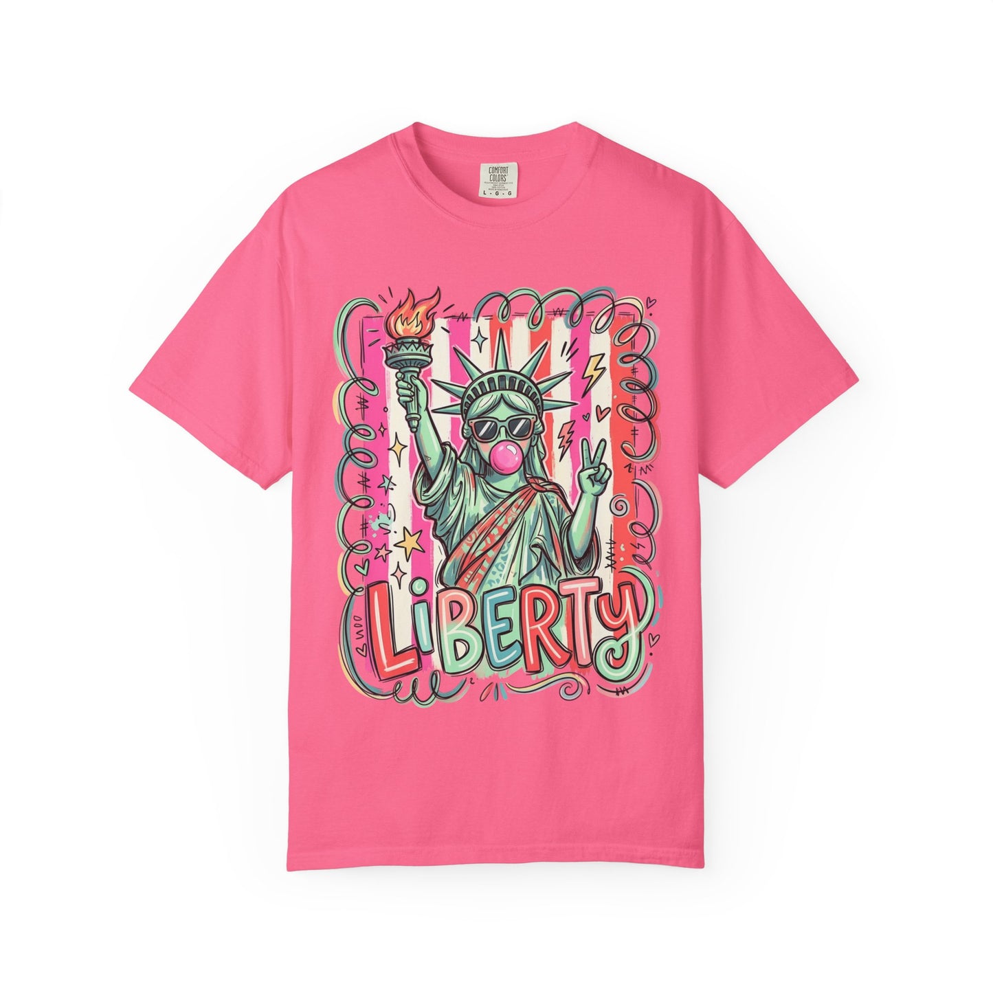 Liberty Statue Graphic T-Shirt — Retro Pop Art Statue of Liberty Design