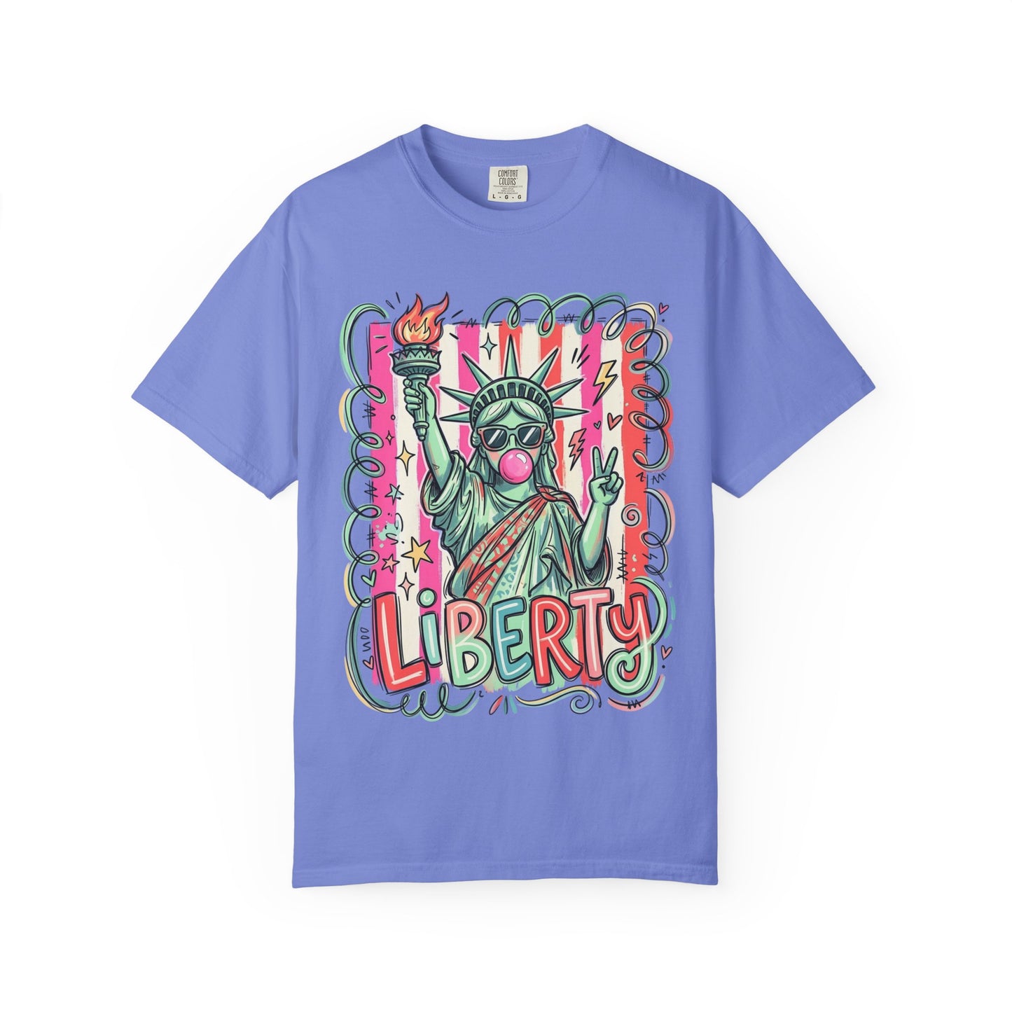 Liberty Statue Graphic T-Shirt — Retro Pop Art Statue of Liberty Design
