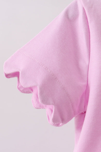 Pink scalloped mom&me shorts set