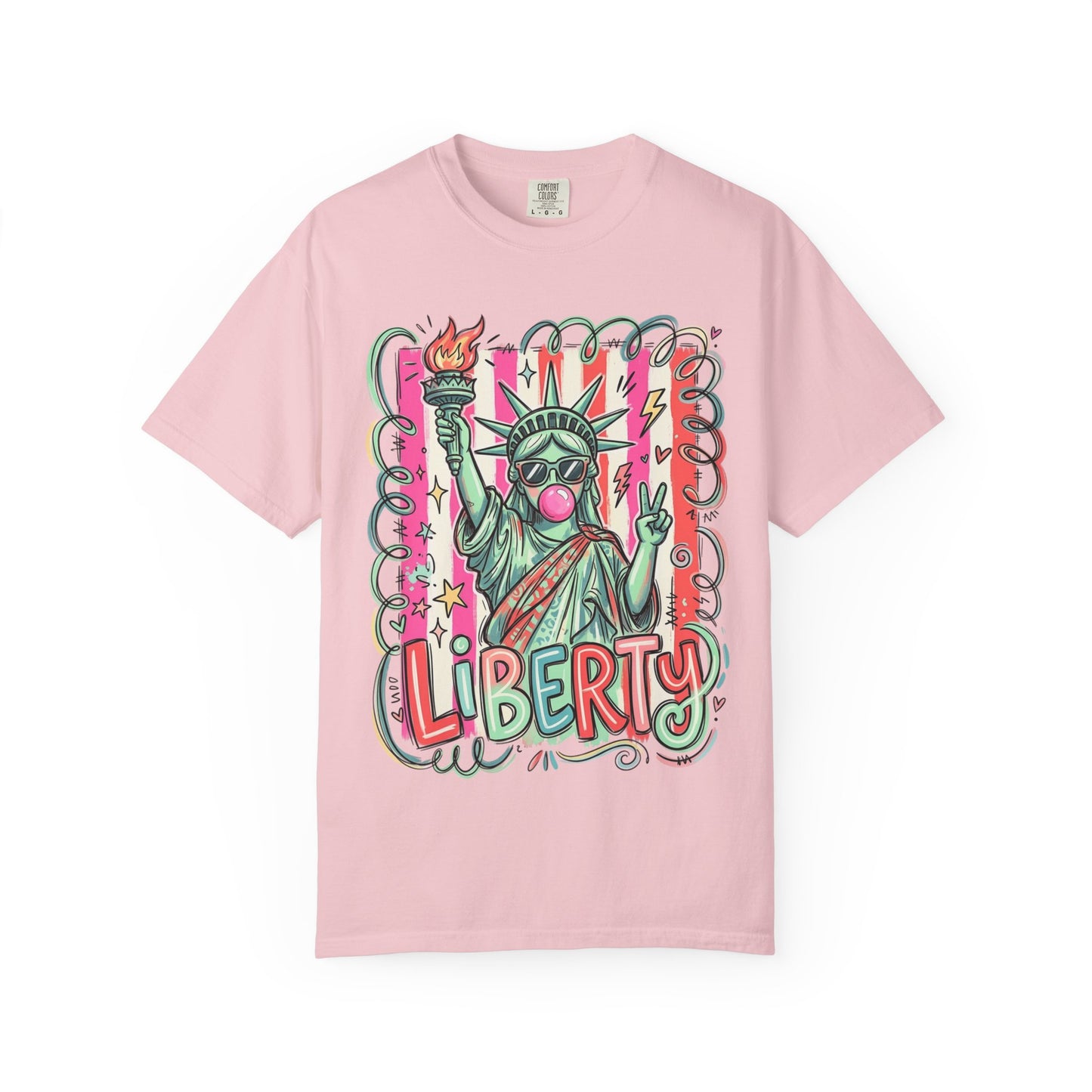 Liberty Statue Graphic T-Shirt — Retro Pop Art Statue of Liberty Design