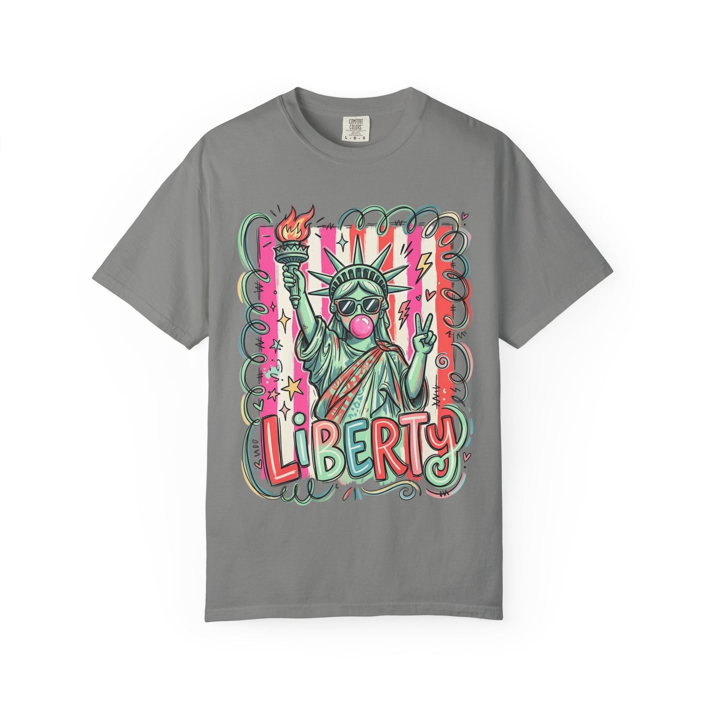Liberty Statue Graphic T-Shirt — Retro Pop Art Statue of Liberty Design