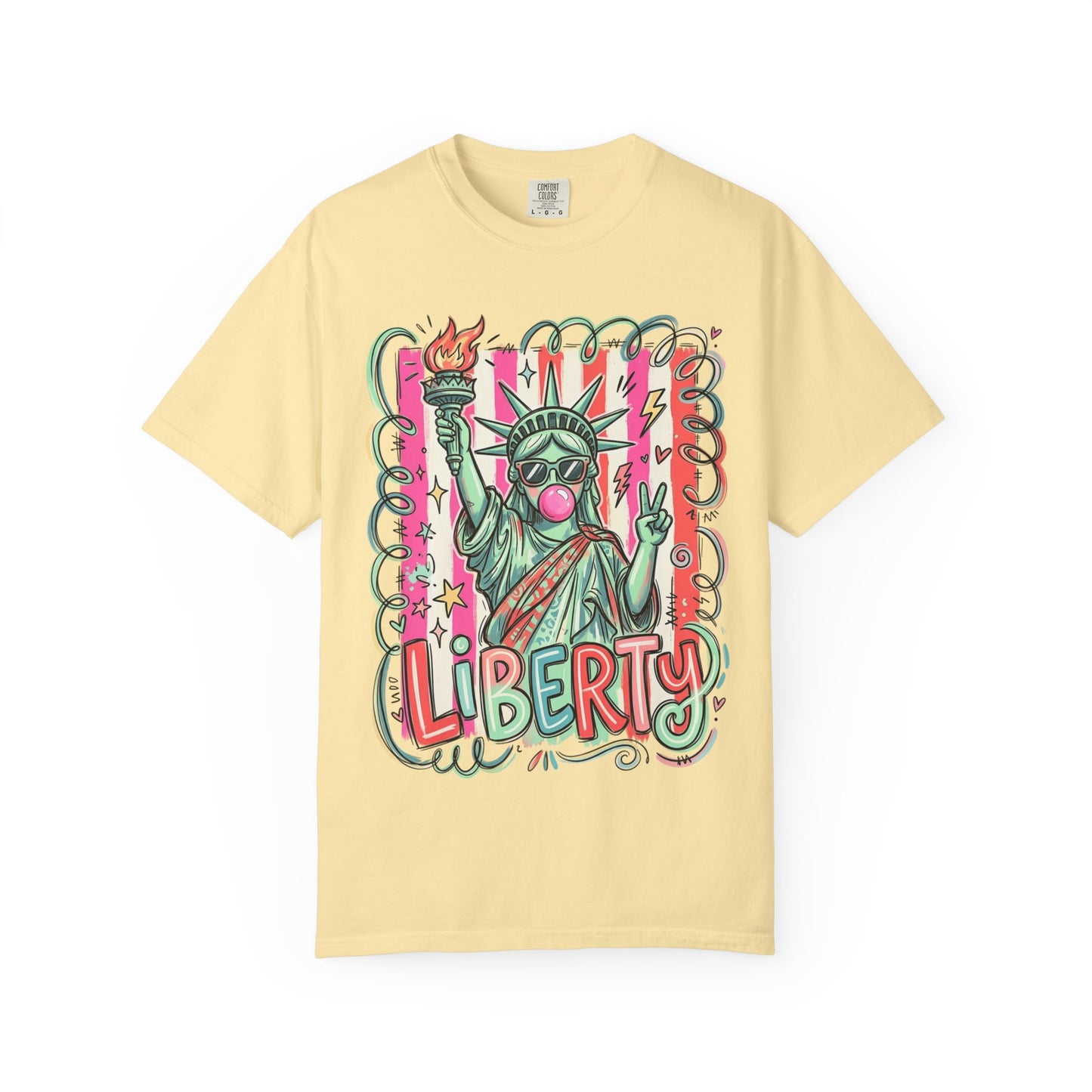 Liberty Statue Graphic T-Shirt — Retro Pop Art Statue of Liberty Design
