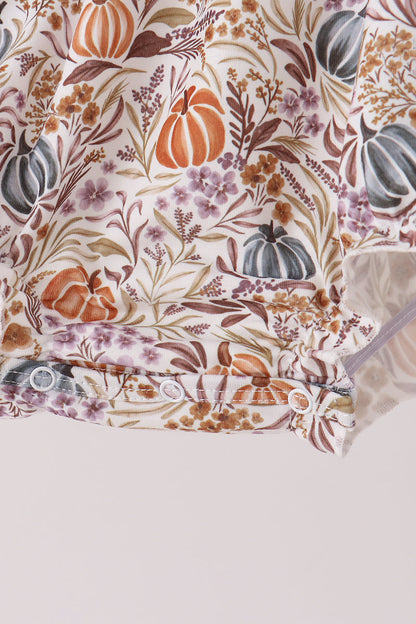 Pumpkin Embroidery Ruffle Bubble